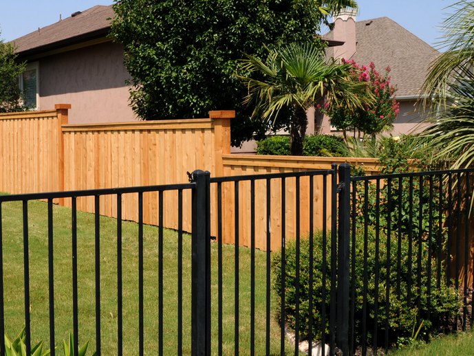 Metal and Wood Custom Fence